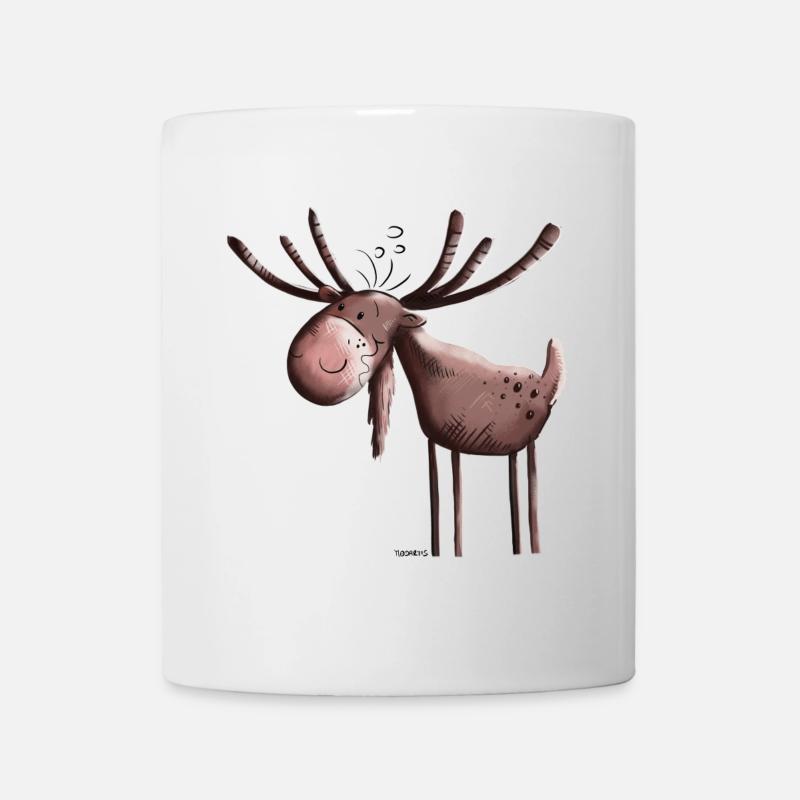 Knuffiger Elch - Tasse - Weiß