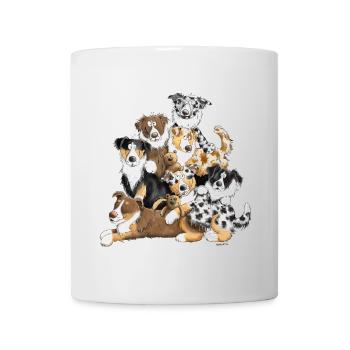Tas de chien de berger australien I chiens australiens - Mug blanc - blanc - Devant