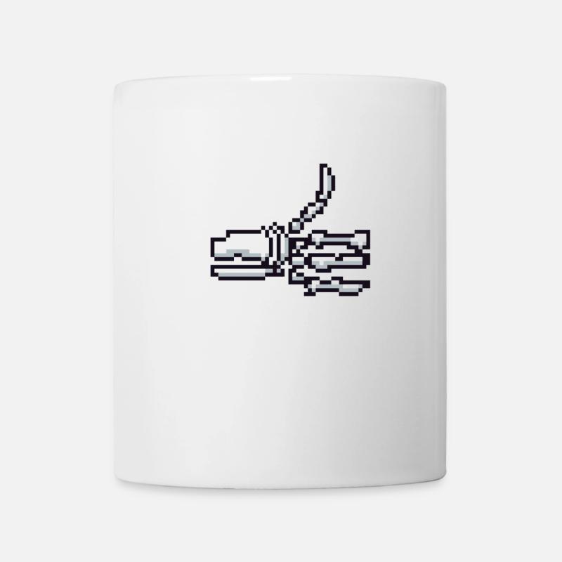 Retro Skeleton Thumbs Up Pixel Art - Mug - white