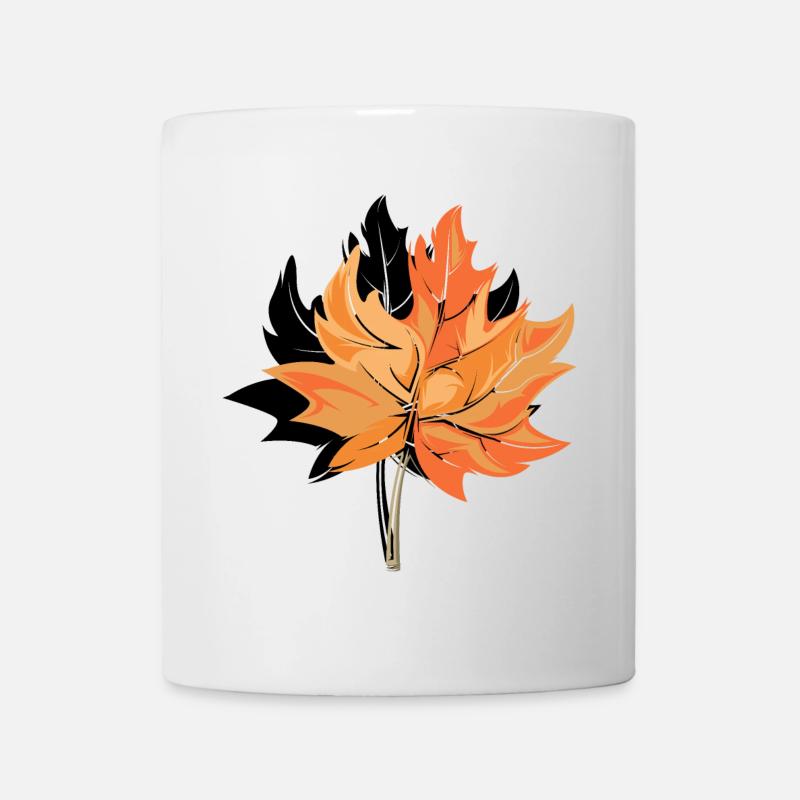 maple leaf autumn autumn symbol logo sign - Mug - white