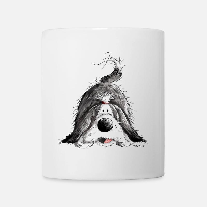 Fröhlicher Bearded Collie - Tasse - Weiß
