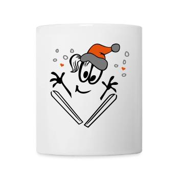 Skifliegen, Wintersport, Weihnachten - Tasse - Weiß - Vorne