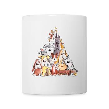 MERRY WOOFMAS Chien de Noël pile I chiens - Mug blanc - blanc - Devant