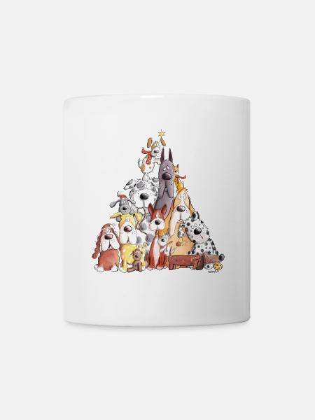 MERRY WOOFMAS Chien de Noël pile I chiens - Mug blanc - blanc