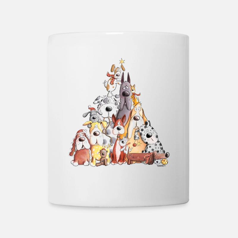 MERRY WOOFMAS Chien de Noël pile I chiens - Mug blanc - blanc