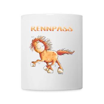 Rennpass Islandpferd - Comic - Fun - Tasse - Weiß - Vorne