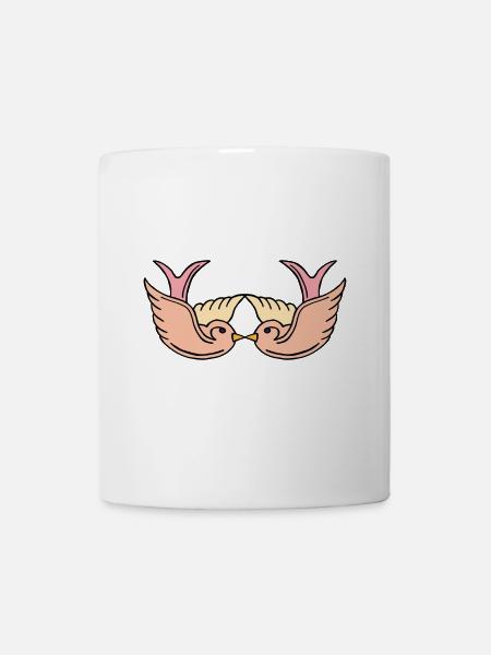 Rosa Schwalben - Tasse - Weiß