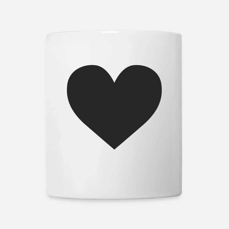 heart black - Mug - white