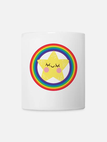 Regenbogenstern - Tasse - Weiß