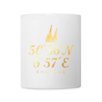 Köln Kölner Dom Koordinaten - Tasse - Weiß - Vorne