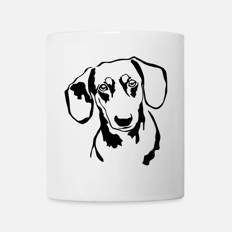 Dackel Kopf - Tasse - Weiß