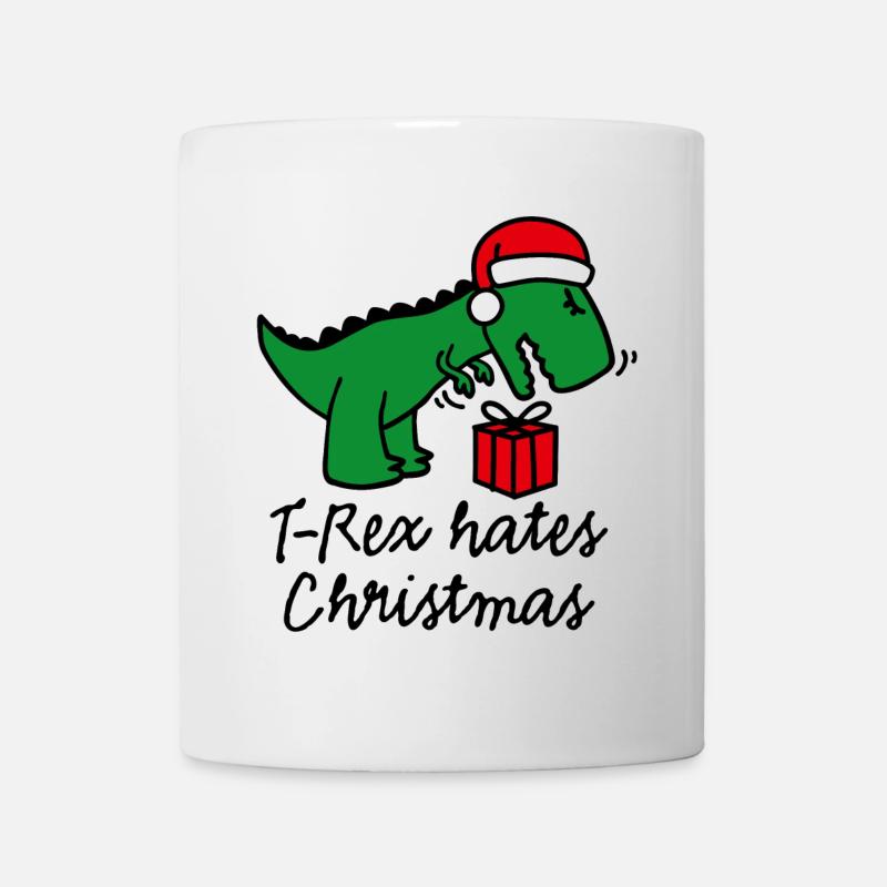 T-Rex hates Christmas ugly xmas dinosaure noël - Mug blanc - blanc