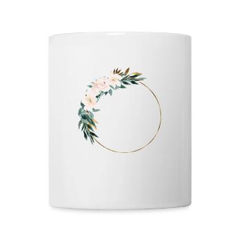 Personalisierbar Blumenkranz Boho - Tasse - Weiß - Vorne