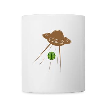 UFO Wants A Watermelon Why The Aliens Visited Us - Tasse - Weiß - Vorne