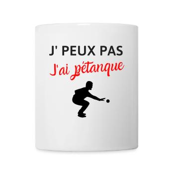 Je peux pas j'ai pétanque humour boules - Mug blanc - blanc - Devant
