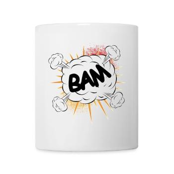 Bam Comic Kampf Wolke für eigene Texte & Motive - Tasse - Weiß - Vorne