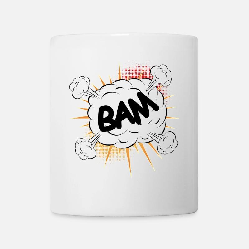 Bam Comic Kampf Wolke für eigene Texte & Motive - Tasse - Weiß
