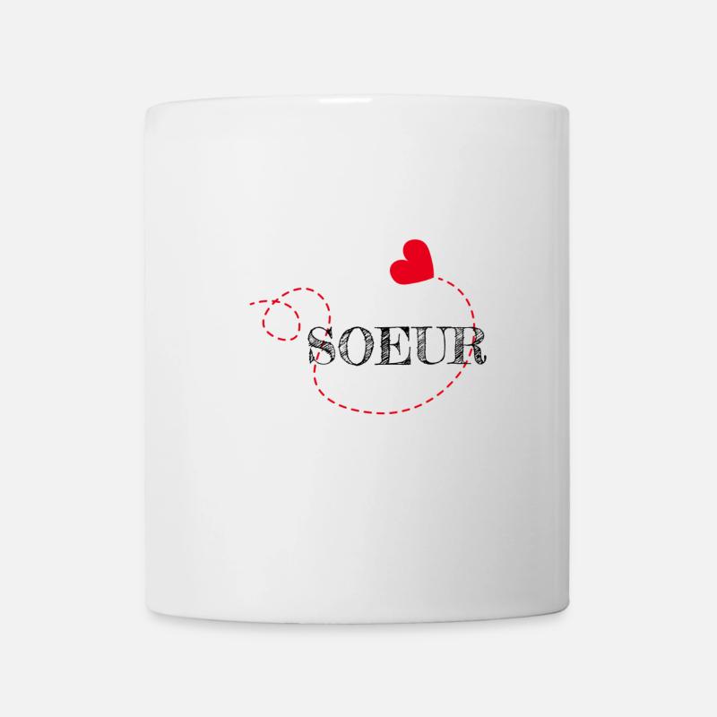 Schwester, Schwester des Herzens, - Tasse - Weiß