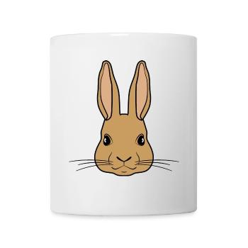 Tête de lapin Lapin Longues oreilles Longue Oreille Tête Lapin - Mug blanc - blanc - Devant