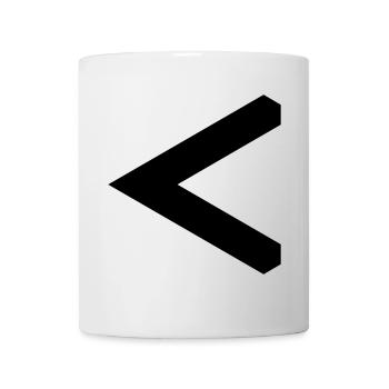 Rune: Kenaz/Kaunan ᚲ (K), QuantumRunes Futhark 0 © - Tasse - Weiß - Vorne