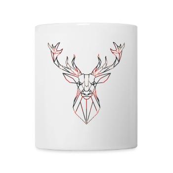 Geometric deer with red accents - Mug - white - Front