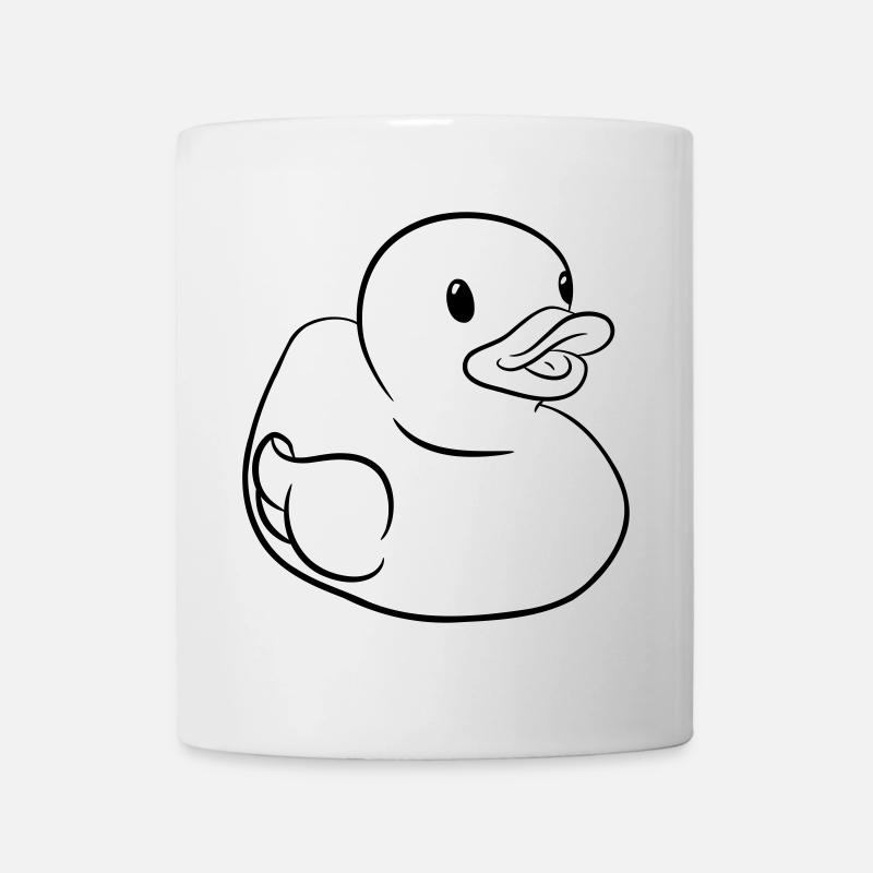 Quietscheentchen – Lustige Badeente für Badewanne - Tasse - Weiß