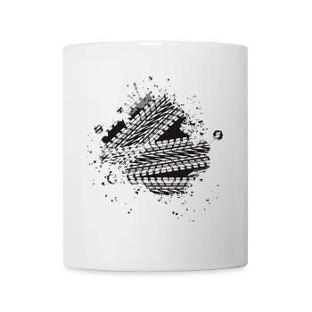 muddy car tire tread brake track in the mud - Mug - white - Front