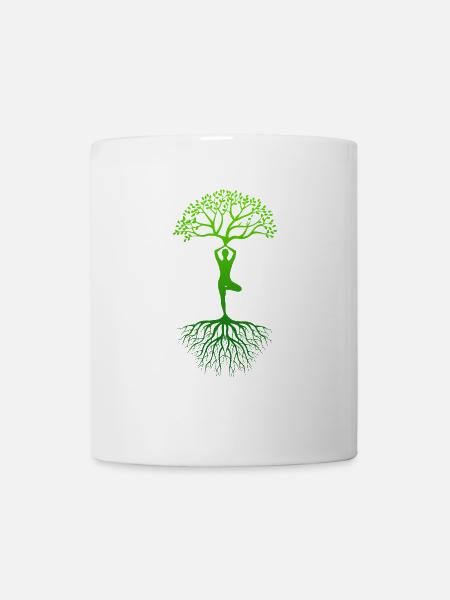 Yoga Lebensbaum Geschenkidee - Tasse - Weiß