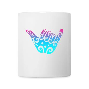 Idée de cadeau de tatouage tribal Maori Shaka signe - Mug blanc - blanc - Devant