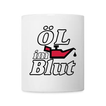 Auto Tuning Schrauber Kult Shirt, Öl im Blut (25) - Tasse - Weiß - Vorne