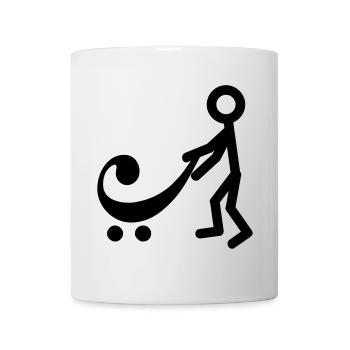 Joueur de basse avec un nouveau bébé - Mug blanc - blanc - Devant