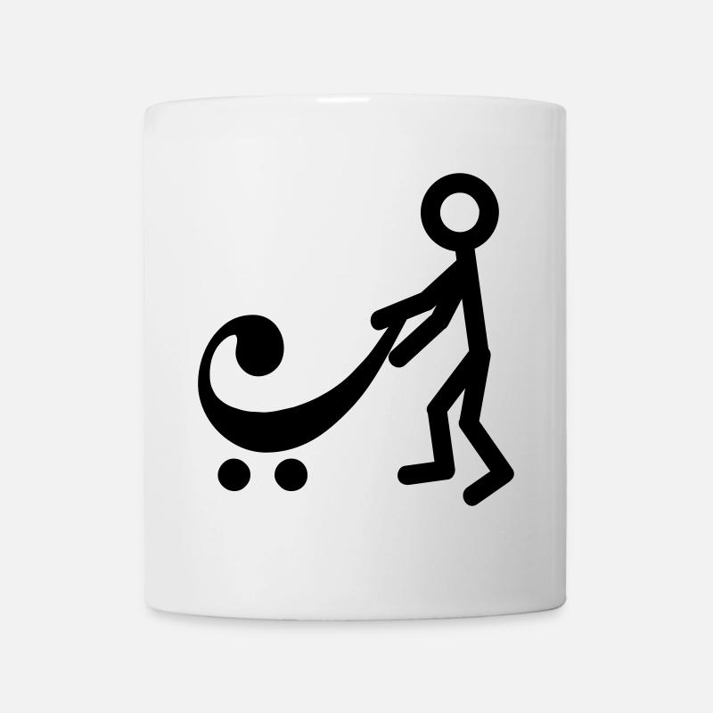 Bass player with a new baby - Mug - white