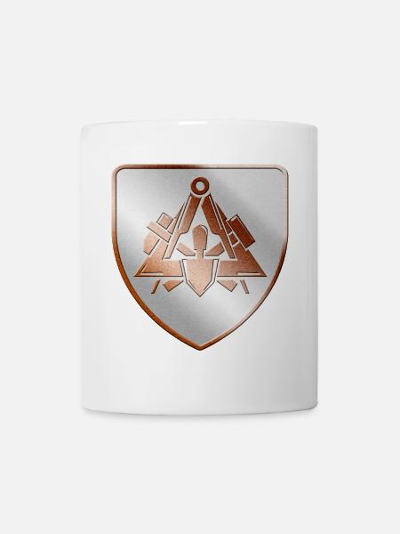 Maurer Wappen Schild in 3D - Tasse - Weiß