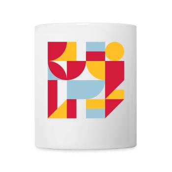 Colorful abstract geometric bauhaus background - Tasse - Weiß - Vorne