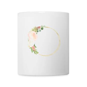 Cercle de bouquet de fleurs - personnalisable - Mug blanc - blanc - Devant