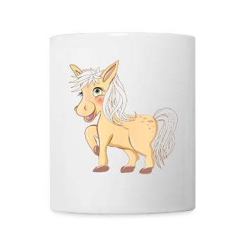 magical cute pony radiant and laughing - Mug - white - Front