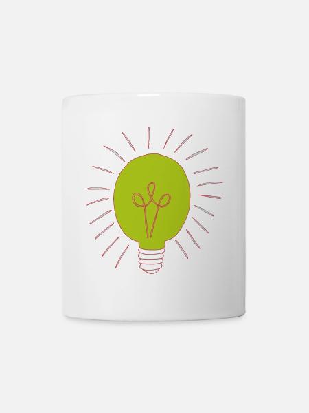 Neon green light bulb - Mug - white