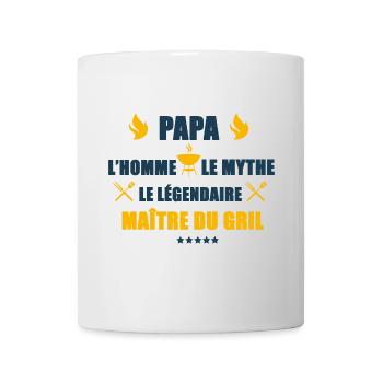 Papa l'homme le mythe le légendaire Maître du Gril - Mug blanc - blanc - Devant