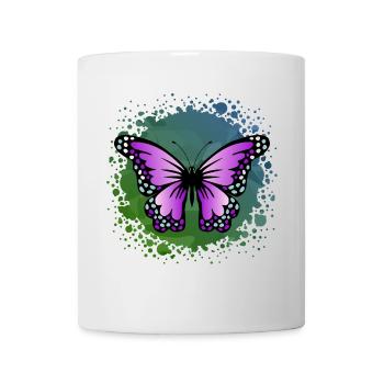 papillon - Mug blanc - blanc - Devant