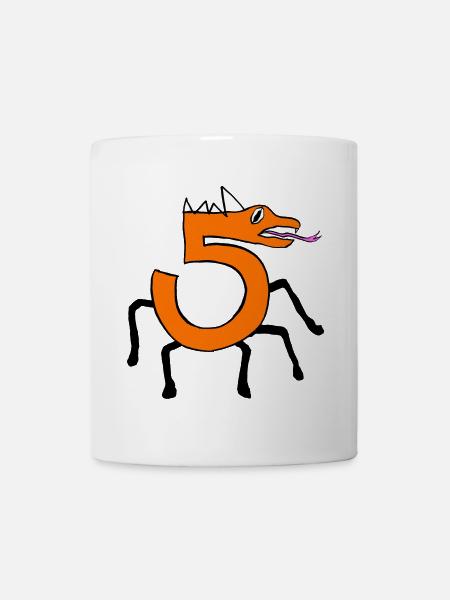 cool number for the 5th birthday for all monster fans - Mug - white