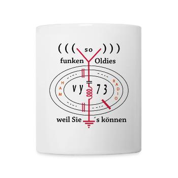 Amateurfunker, Oldies funken weil Sie`s können - Tasse - Weiß - Vorne