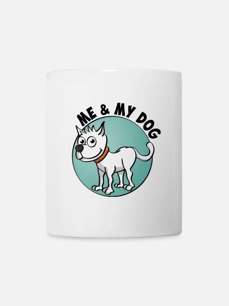 Moi et mon chien. Dessin joyeux d’un chien - Mug blanc - blanc