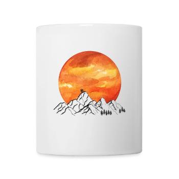 Soleil montagnes couple - Mug blanc - blanc - Devant