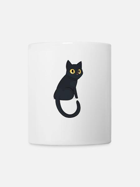 Schwarze Katze - Tasse - Weiß