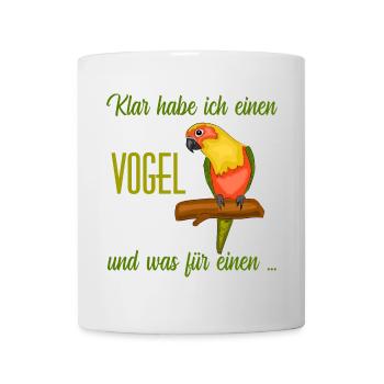 Papagei Motiv mit lustigem Spruch - Tasse - Weiß - Vorne