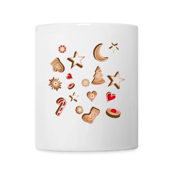 beaux biscuits de Noël décorés sucrés - Mug blanc - blanc - Devant