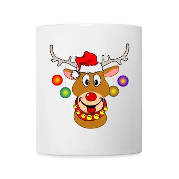 Joyeux Noël Rudolf Rennes bals de Noël - Mug blanc - blanc - Devant