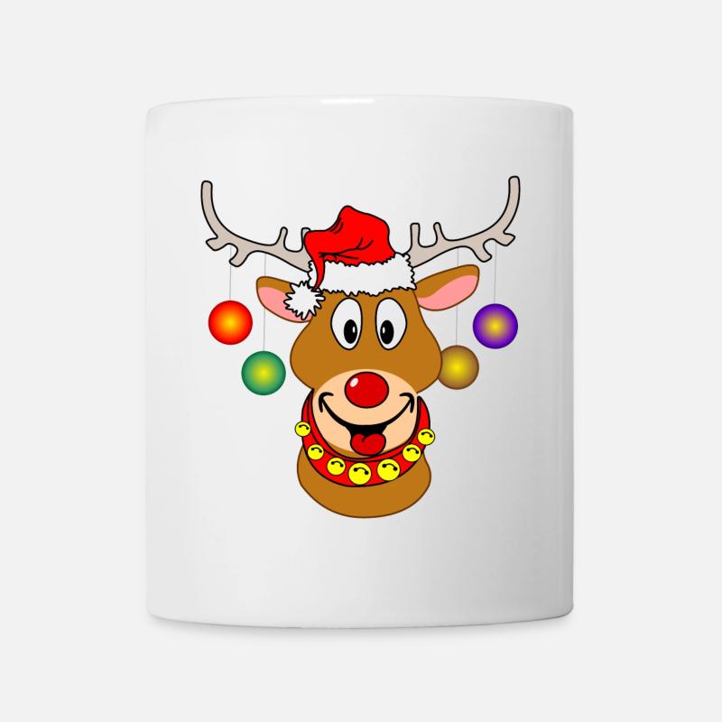 Frohe Weihnachten Rudolf Rentier-Weihnachtskugeln - Tasse - Weiß