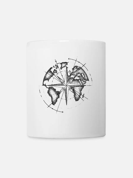 Weltkarte - Tasse - Weiß