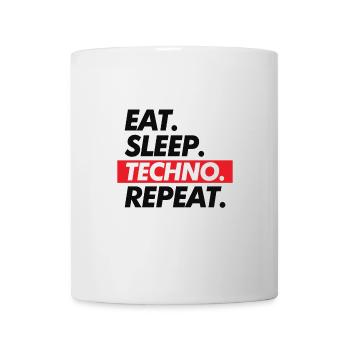 Eat Sleep Techno Repeat - Tasse - Weiß - Vorne